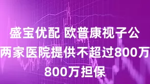 盛宝优配 欧普康视子公司为两家医院提供不超过800万担保